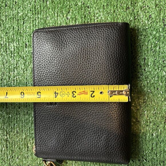 Tory Burch Thea Large Zip Pouch Black Wristlet Wallet Leather - Picture 5 of 6